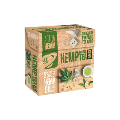 Astra Hemp Green Tea 25mg Hemp Oil (Box of 20 Pyramid Teabags)